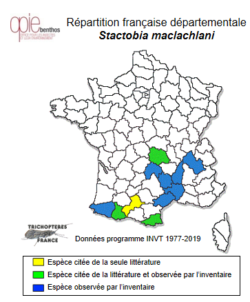 Carte de distribution de Stactobia maclachlani Kimmins, 1949