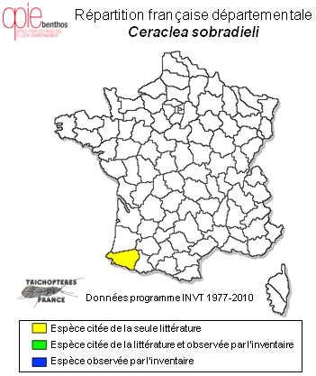 Carte de distribution de Ceraclea sobradieli (Navás, 1917)