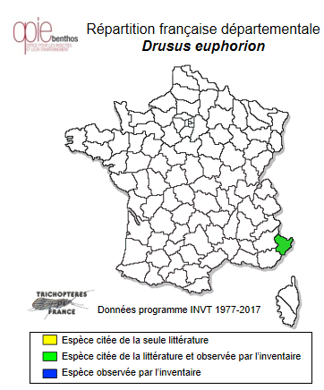 Carte de distribution de Drusus euphorion Malicky, 2002
