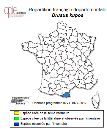 Carte de distribution de Drusus kupos Oláh & Coppa, 2016
