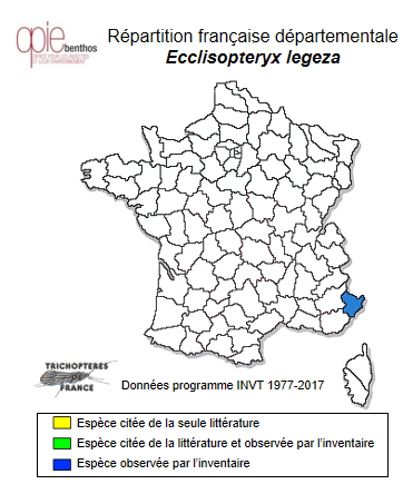 Carte de distribution de Ecclisopteryx legeza Oláh & Lodovici, 2017