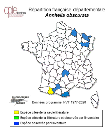 Carte de distribution de Annitella obscurata (MacLachlan, 1876)