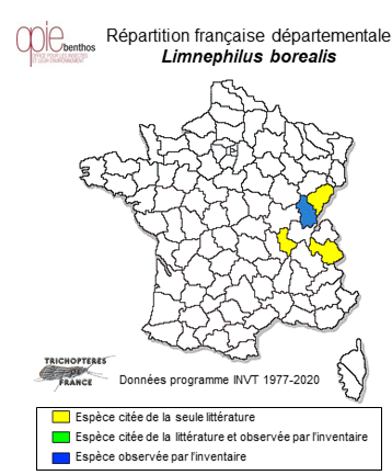 Carte de distribution de Limnephilus borealis (Zetterstedt, 1840)