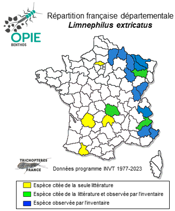 Carte de distribution de Limnephilus extricatus MacLachlan, 1865