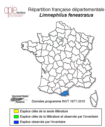 Carte de distribution de Limnephilus fenestratus (Zetterstedt, 1840)