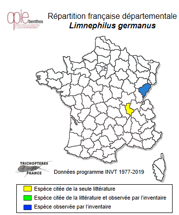 Carte de distribution de Limnephilus germanus (MacLachlan, 1875)