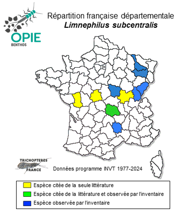 Carte de distribution de Limnephilus subcentralis (Brauer, 1857)