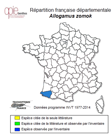 Carte de distribution de Allogamus zomok Oláh & Coppa, 2014