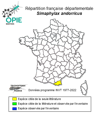 Carte de distribution de Simaphylax andorricus Oláh & Vinçon, 2022