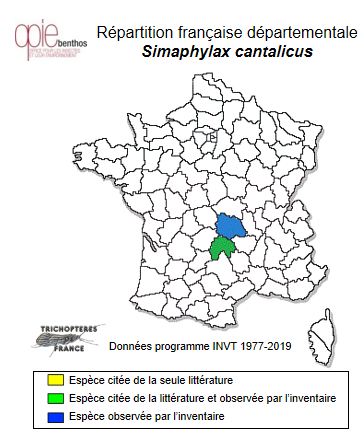 Carte de distribution de Simaphylax cantalicus (Botosaneanu, 1994)