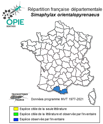 Carte de distribution de Simaphylax orientalopyrenaeus (Coppa, 2017)