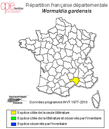 Carte de distribution de Wormaldia gardensis Sipahiler, 1999
