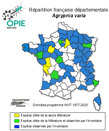 Carte de distribution de Agrypnia varia (Fabricius, 1793)