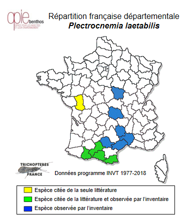Carte de distribution de Plectrocnemia laetabilis MacLachlan, 1880