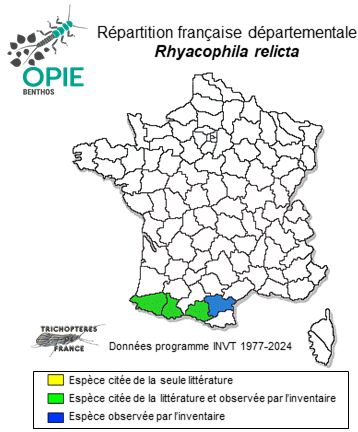 Carte de distribution de Rhyacophila relicta MacLachlan, 1879